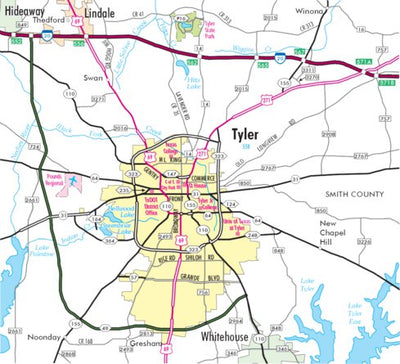 Avenza Systems Inc. Highway Map of Tyler - Texas digital map