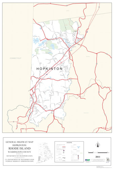 Avenza Systems Inc. Highway Map of Washington County (Hopkinton) - Rhode Island digital map