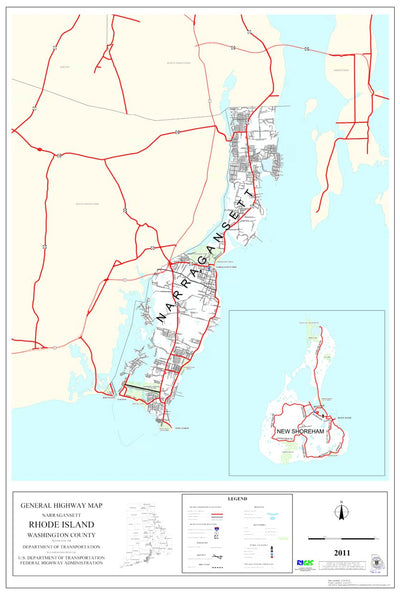 Avenza Systems Inc. Highway Map of Washington County (Narragansett) - Rhode Island digital map