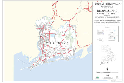 Avenza Systems Inc. Highway Map of Washington County (Westerly) - Rhode Island digital map