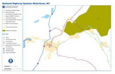 Avenza Systems Inc. Highway Map of Watertown - New York digital map