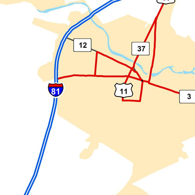 Avenza Systems Inc. Highway Map of Watertown - New York digital map