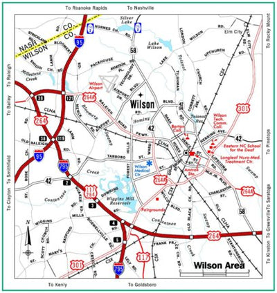 Avenza Systems Inc. Highway Map of Wilson - North Carolina digital map