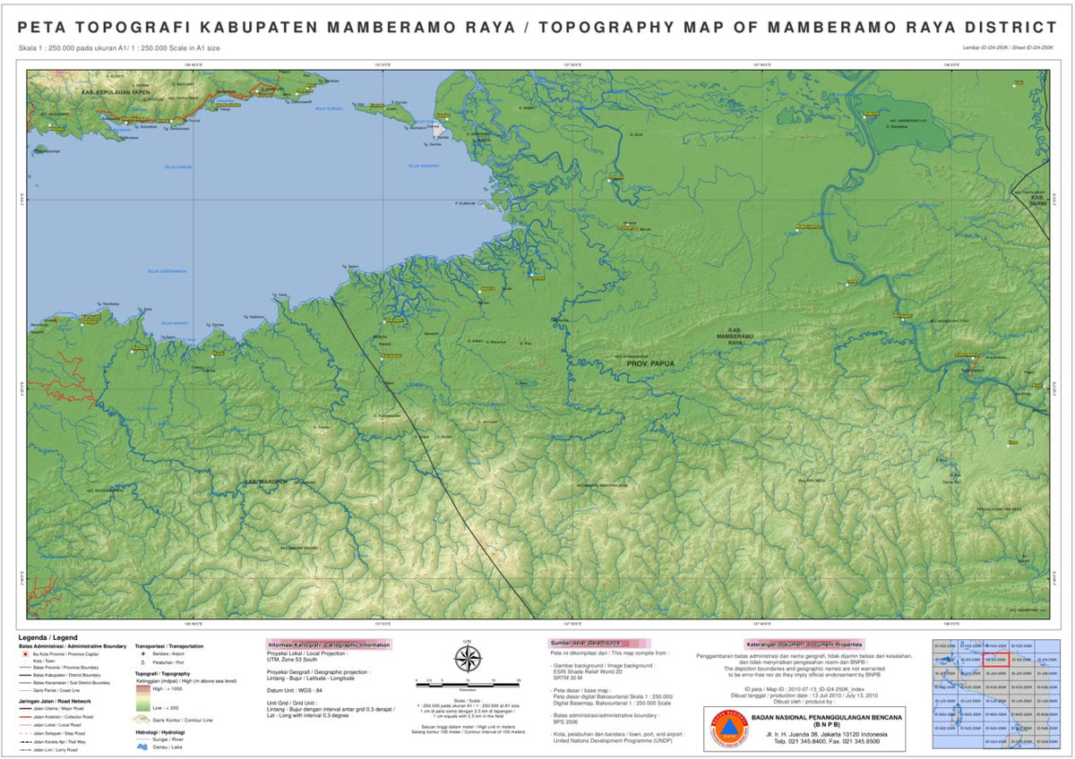 I24: Mamberamo Raya Ditrict Map by Avenza Systems Inc. | Avenza Maps