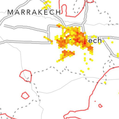Avenza Systems Inc. M6.8 Earthquake in Morocco - Health Facility Density digital map