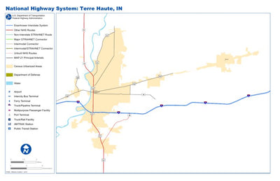 Avenza Systems Inc. National Highway System: Terre Haute, IN digital map