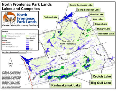 Avenza Systems Inc. North Frontenac Park Lands, Lakes and Campsites digital map