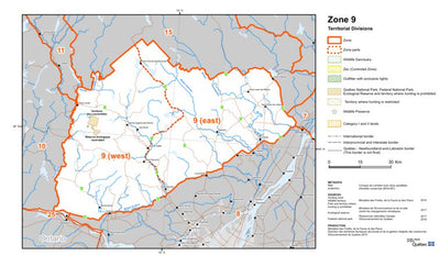 Avenza Systems Inc. Québec Zone de Chasse 9 digital map
