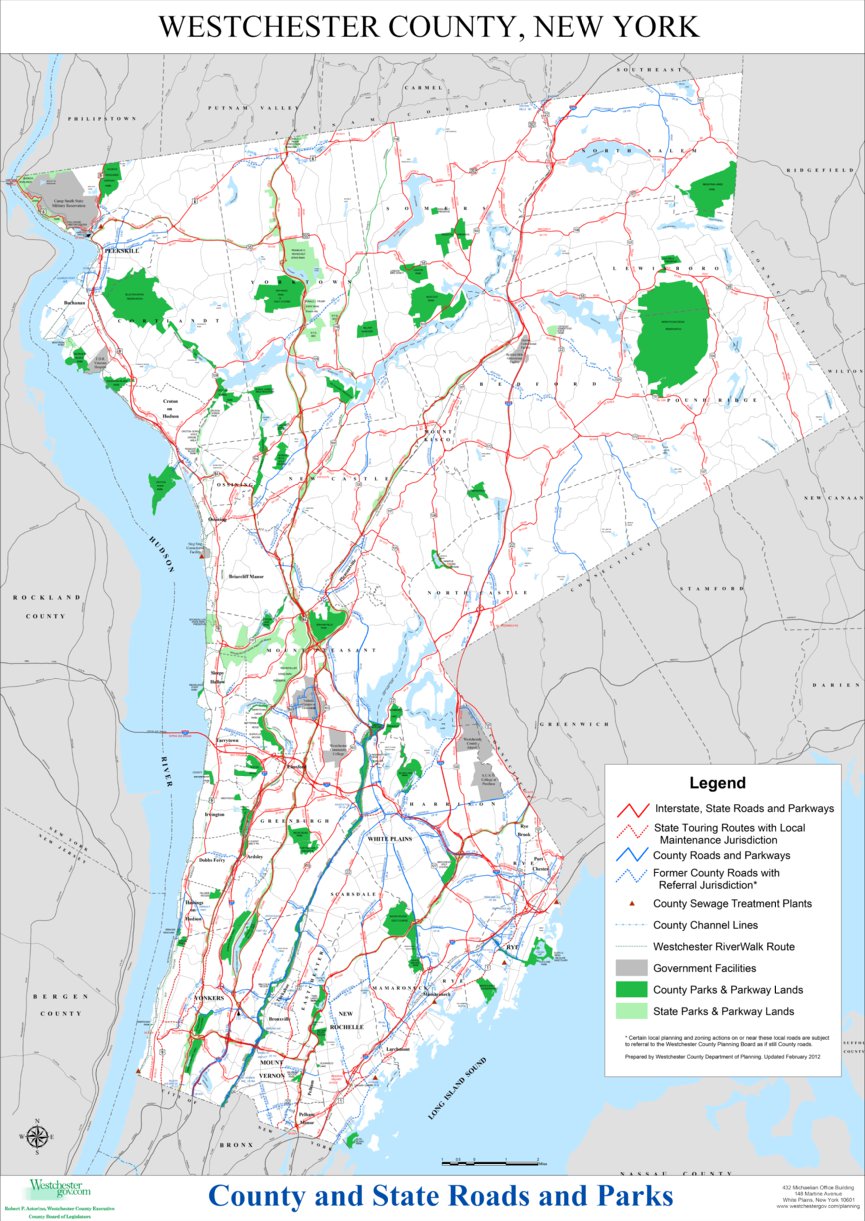 Westchester County Map Image Detailed Map Of Westchester 735x809
