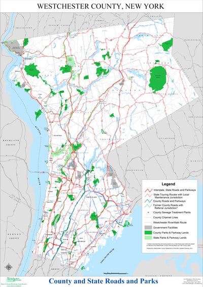 Avenza Systems Inc. Road and Parklands Map of Westchester County - New York digital map