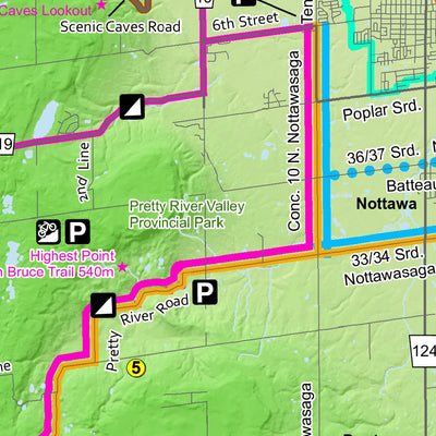 Avenza Systems Inc. South Georgian Bay Cycling Routes - Main Map digital map