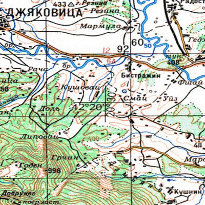 Avenza Systems Inc. Soviet Genshtab - k34-15 - Serbia digital map