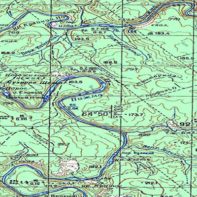 Avenza Systems Inc. Soviet Genshtab map - q39-115/116 - Russia digital map