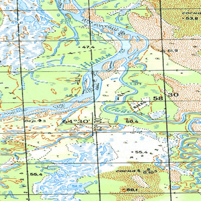 Avenza Systems Inc. Soviet Genshtab map - q43-123/124 - Russia digital map