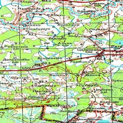 Avenza Systems Inc. Soviet Genshtab - o35-135 - Lithuania digital map