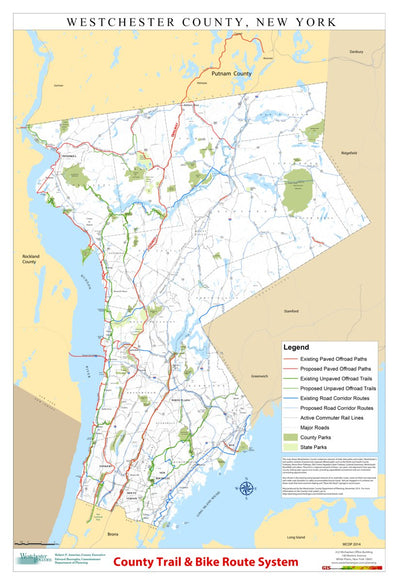 Westchester County Trail and Bike Route Map by Avenza Systems Inc