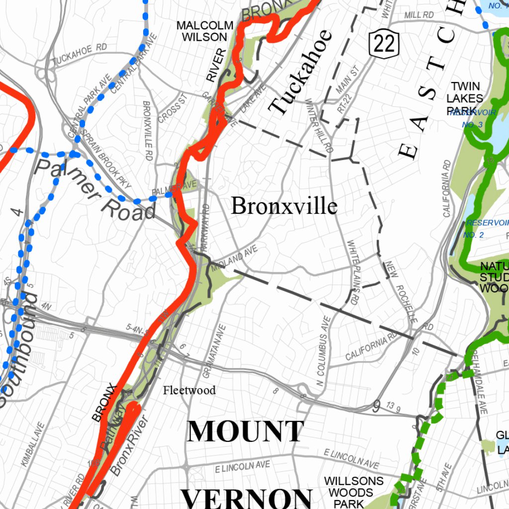 Westchester County Trail and Bike Route Map by Avenza Systems Inc