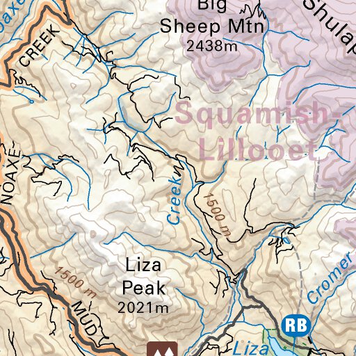 CCBC04 Gold Bridge - Cariboo Chilcotin Coast BC Topo Map by Backroad ...