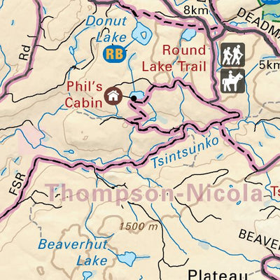 CCBC07 Bonaparte Lake - Cariboo Chilcotin Coast BC Topo Preview 2