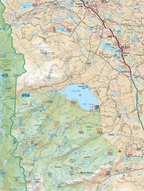 CCBC24 Charlotte Lake - Cariboo Chilcotin Coast BC Topo Map by Backroad ...