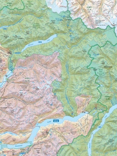 CCBC45 Mitchell Lake - Cariboo Chilcotin Coast BC Topo Preview 1