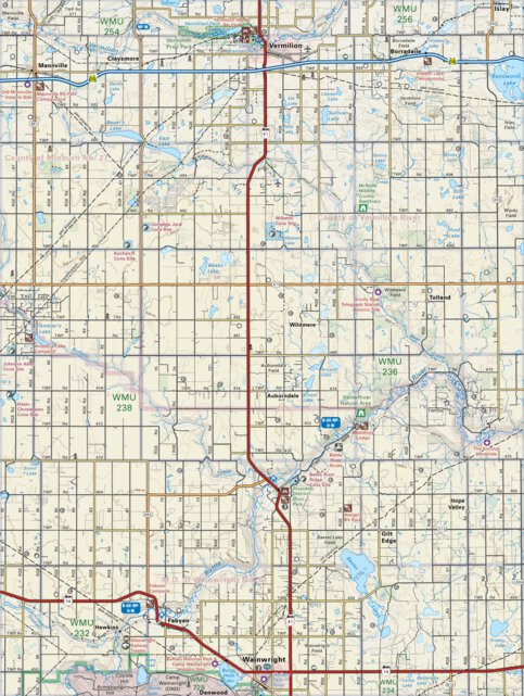 CEAB35 Wainwright - Central Alberta Topo Map by Backroad Mapbooks ...