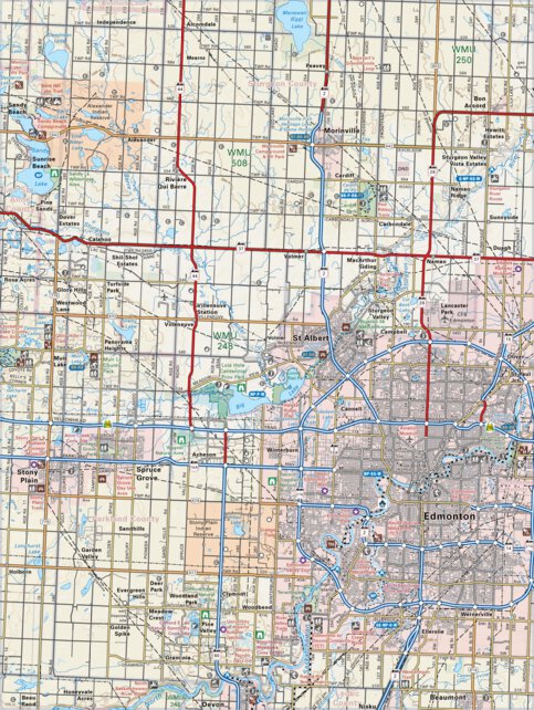 Edmonton Riding Map CEAB45 Edmonton - Central Alberta Topo Map by Backroad Mapbooks ...