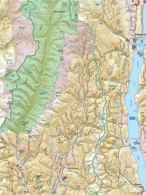 Backroad Mapbooks KRBC10 Edgewood - Kootenay Rockies BC Topo-2023 digital map