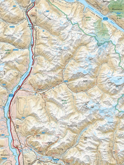 Backroad Mapbooks KRBC45 Mica Creek - Kootenay Rockies BC Topo-2023 digital map
