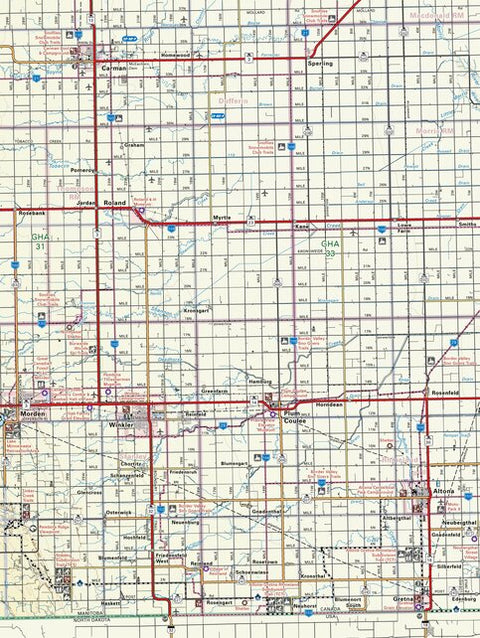 MBMB06 Winkler - Manitoba Backroad Mapbook Topo Preview 1