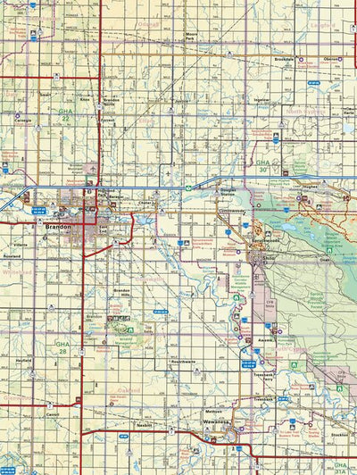 MBMB13 Brandon - Manitoba Backroad Mapbook Topo Preview 1