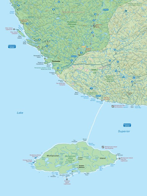 Backroad Mapbooks NEON34 Pukaskwa National Park - 6th ed Northeastern Ontario Topo digital map