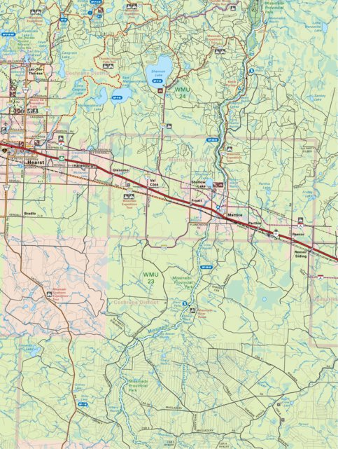 NEON74 Hearst - 6th ed Northeastern Ontario Topo Map by Backroad