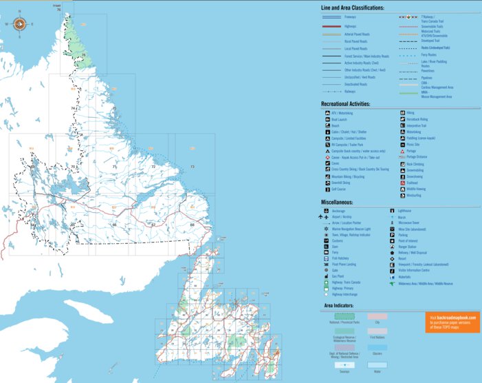 Backroad Mapbook Newfoundland And Labrador 2nd Edition NLNL Map Bundle   Backroad Mapbooks Newfoundland And Labrador Backroad Mapbooks Map Legend Digital Map 36126960320668 