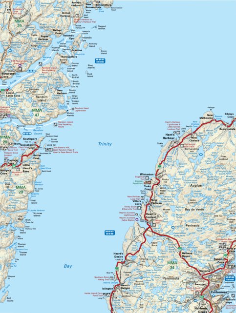 NLNL27 Carbonear Newfoundland and Labrador Topo Map by Backroad ...