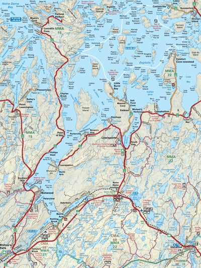 Backroad Mapbooks NLNL44 Botwood Newfoundland and Labrador Topo digital map