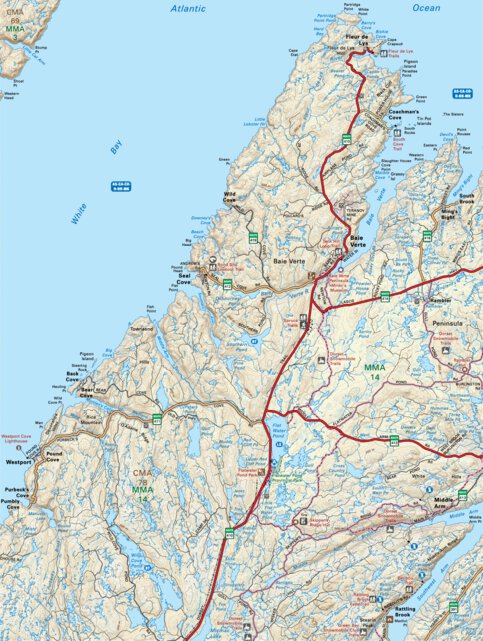 NLNL50 Baie Verte Newfoundland and Labrador Topo Map by Backroad ...