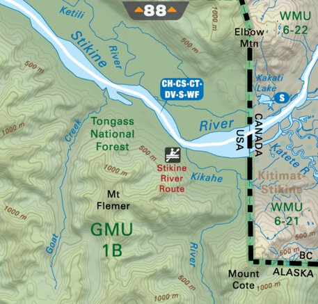 Backroad Mapbooks NOBC73 Craig Headwaters - Northern BC Topo - Inset digital map