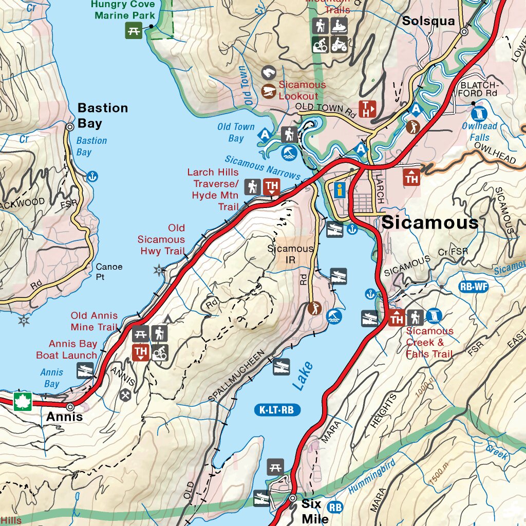 Point Vernon Map Okanagan North (Vernon, Salmon Arm, Revelstoke) Recreation Map 3rd ...