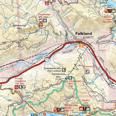 Okanagan North (Vernon, Salmon Arm, Revelstoke) Recreation Map 3rd Edition Preview 3