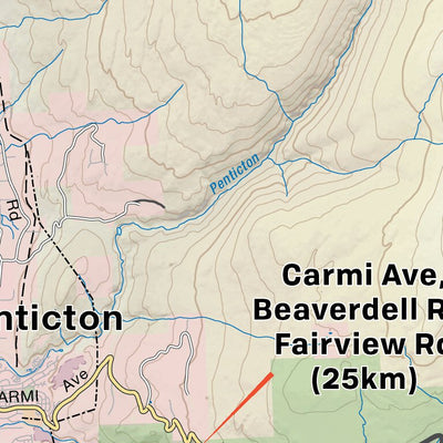 Backroad Mapbooks Penticton to Kelowna Alternative Route Map digital map