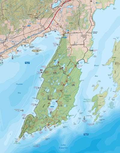 Sleeping Giant Provincial Park – Ontario Park Recreation Map Preview 1