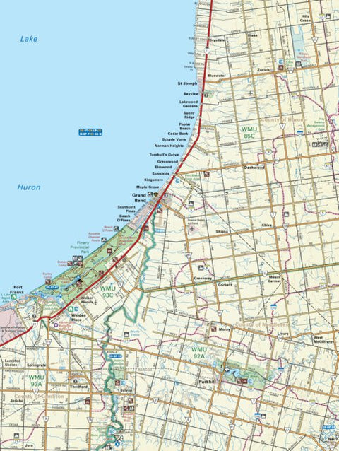Backroad Mapbooks SOON24 Grand Bend - Southern Ontario Topo digital map
