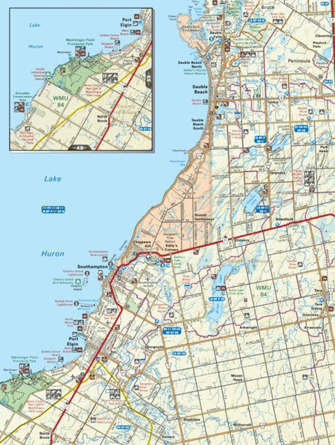 Backroad Mapbooks SOON55 Sauble Beach - Southern Ontario Topo digital map