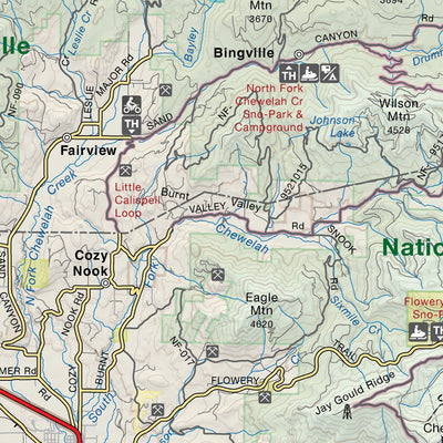 Backroad Mapbooks Spokane & Colville Forest East Recreation Map digital map