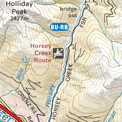 TOBC50 Tête Jaune Cache - Thompson Okanagan BC Topo Map Preview 3