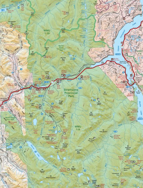 Vibc33 Upper Campbell Lake - Vancouver Island Bc Topo Map By Backroad 