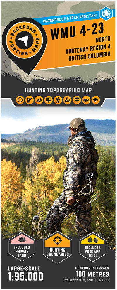 Backroad Mapbooks WMU 4-23 North Kootenay Region - Hunting Topo BC digital map