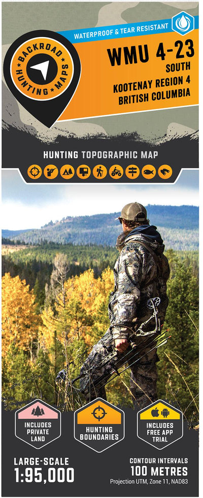 Backroad Mapbooks WMU 4-23 South Kootenay Region - Hunting Topo BC digital map