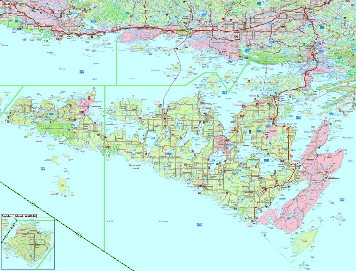 Wmu 43a & 43b Manitoulin Island – Ontario Hunting Topo Map By Backroad 